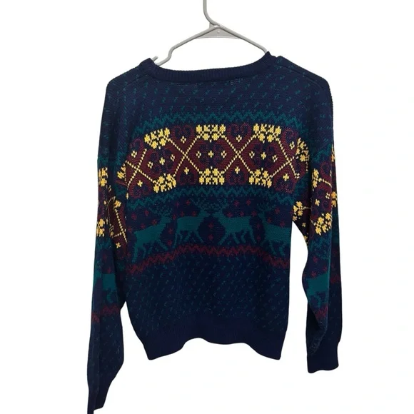 EUC Chesapeake Traders Fair Isle Sweater Size Medium Cabincore Mountains - Picture 2 of 6